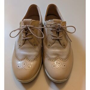 Ecco Hydromax Wingtip Oxford Golf Shoes Pink/Peach Size‎ 40 Wide US 9 Spikeless